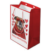 Gelukkige Valentijnsdag Engelse Bulldog Medium Cadeauzakje (Achterkant Gekanteld)