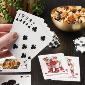 Gelukkige Valentijnsdag Engelse Bulldog Pokerkaarten (Insitu)