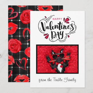 Gelukkige Valentijnsdag Familie Foto Valentijn Kaa Notitiekaartje