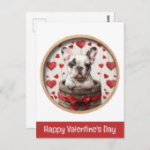 Gelukkige Valentijnsdag Franse Bulldog Briefkaart (Voorkant / Achterkant)