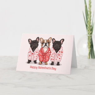 Gelukkige Valentijnsdag Franse Bulldog Feestdagen Kaart