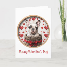 Gelukkige Valentijnsdag Franse Bulldog Feestdagen Kaart