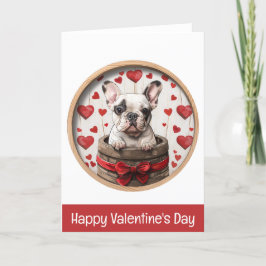 Gelukkige Valentijnsdag Franse Bulldog Feestdagen Kaart