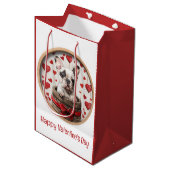 Gelukkige Valentijnsdag Franse Bulldog Medium Cadeauzakje (Voorkant Gekanteld)