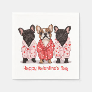 Gelukkige Valentijnsdag Franse Bulldog Servet