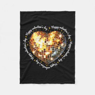 Gelukkige Valentijnsdag Funny Goud Coquette Disco  Fleece Deken