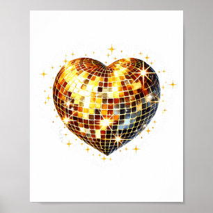 Gelukkige Valentijnsdag Funny Gouden Coquette Disc Poster