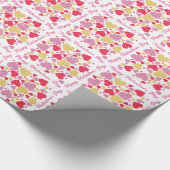 Gelukkige Valentijnsdag gekleurde hart collage Cadeaupapier (Hoek)