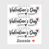 Gelukkige Valentijnsdag gekrabbeld Red Heart Scrip Sticker (Vel)