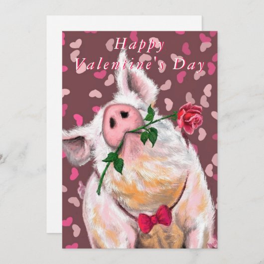 Gelukkige Valentijnsdag - Gentleman Pig - Fun - (Voorkant / Achterkant)