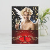 Gelukkige Valentijnsdag Gepersonaliseerde Gay Twin Feestdagenkaart (Staand voorkant)