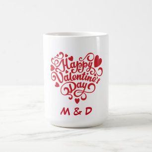 Gelukkige Valentijnsdag gepersonaliseerde monogram Magische Mok