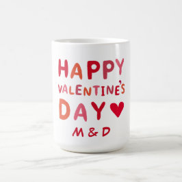 Gelukkige Valentijnsdag gepersonaliseerde monogram Magische Mok