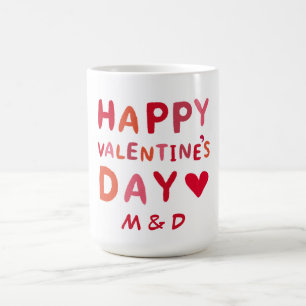 Gelukkige Valentijnsdag gepersonaliseerde monogram Magische Mok