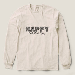 'Gelukkige Valentijnsdag' Geruite Letters Fun Cozy Tri-Blend Shirt