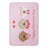 Gelukkige Valentijnsdag Golden Retriever Honden Badmat (Voorkant Verticaal)