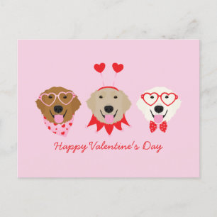 Gelukkige Valentijnsdag Golden Retriever Honden Briefkaart