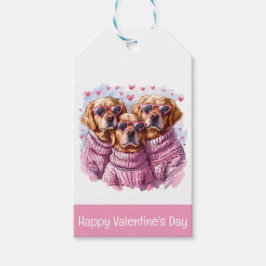 Gelukkige Valentijnsdag Golden Retriever Honden Cadeaulabel