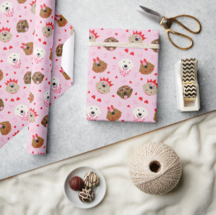 Gelukkige Valentijnsdag Golden Retriever Honden Cadeaupapier