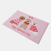 Gelukkige Valentijnsdag Golden Retriever Honden Deurmat (Schuin)