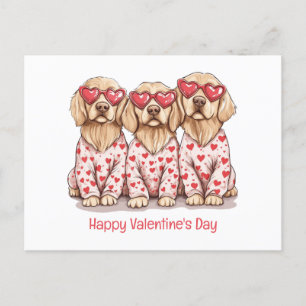 Gelukkige Valentijnsdag Golden Retriever Honden Feestdagenkaart