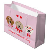 Gelukkige Valentijnsdag Golden Retriever Honden Groot Cadeauzakje (Voorkant Gekanteld)