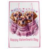 Gelukkige Valentijnsdag Golden Retriever Honden Medium Cadeauzakje (Achterkant)