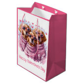 Gelukkige Valentijnsdag Golden Retriever Honden Medium Cadeauzakje (Achterkant Gekanteld)