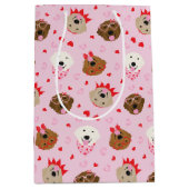 Gelukkige Valentijnsdag Golden Retriever Honden Medium Cadeauzakje (Voorkant)