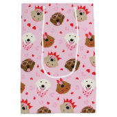 Gelukkige Valentijnsdag Golden Retriever Honden Medium Cadeauzakje (Achterkant)