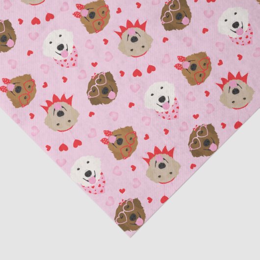 Gelukkige Valentijnsdag Golden Retriever Honden Tissuepapier (Detail)
