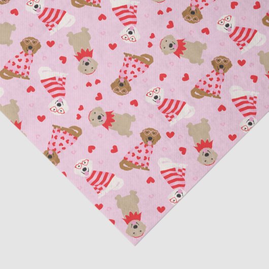 Gelukkige Valentijnsdag Golden Retriever Honden Tissuepapier (Detail)