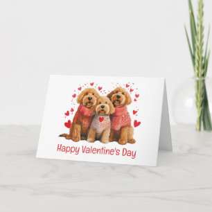 Gelukkige Valentijnsdag Goldendoodle Honden Kaart