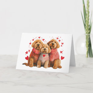 Gelukkige Valentijnsdag Goldendoodle Honden Kaart