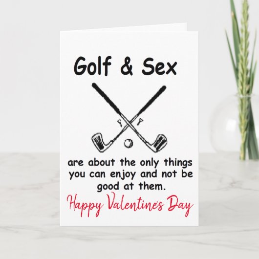 Gelukkige Valentijnsdag Golfen Golfer Golf Feestdagen Kaart (Voorkant)