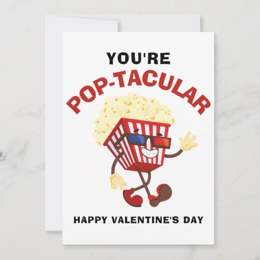 Gelukkige Valentijnsdag grappig Popcorn voor vrien Feestdagenkaart (Voorkant)