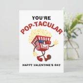 Gelukkige Valentijnsdag grappig Popcorn voor vrien Feestdagenkaart (Staand voorkant)