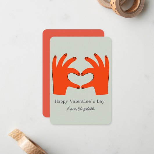 gelukkige valentijnsdag Grappig rood Notitiekaartje (Voorkant / Achterkant in situ)