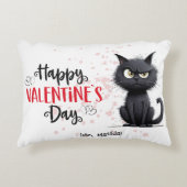 Gelukkige Valentijnsdag Grappige Pun Black Cat Accent Kussen (Voorkant)