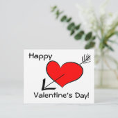 Gelukkige Valentijnsdag Grappige Rode Hart Pijl Po Feestdagenkaart (Staand voorkant)