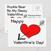 Gelukkige Valentijnsdag Grappige Rode Hart Pijl Po Feestdagenkaart (Voorkant / Achterkant)