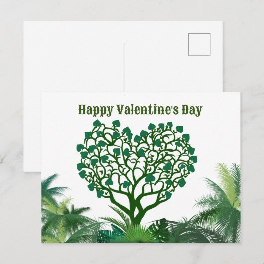 Gelukkige Valentijnsdag groen natuurlijk voor u Feestdagenkaart (Voorkant / Achterkant)