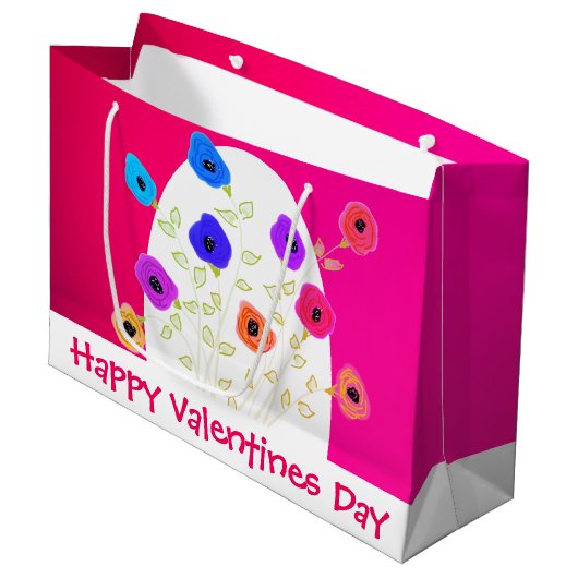 Gelukkige Valentijnsdag grote cadeautas (Voorkant Gekanteld)