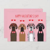Gelukkige Valentijnsdag Grote Deen Honden Briefkaart (Voorkant / Achterkant)