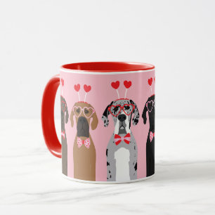 Gelukkige Valentijnsdag Grote Deen Honden Mok