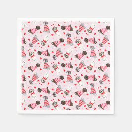 Gelukkige Valentijnsdag Grote Deen Honden Servet