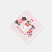 Gelukkige Valentijnsdag Grote Deen Honden Servet (Hoek)