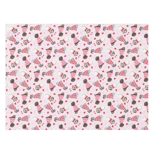 Gelukkige Valentijnsdag Grote Deen Honden Tafelkleed (Voorkant (Horizontaal))