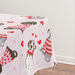 Gelukkige Valentijnsdag Grote Deen Honden Tafelkleed