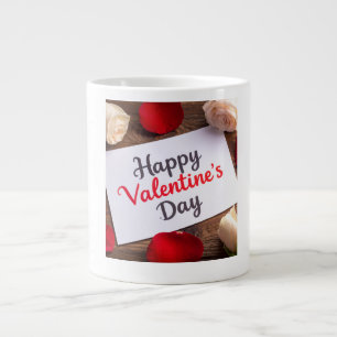 Gelukkige valentijnsdag grote koffiekop
